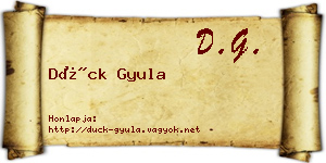 Dück Gyula névjegykártya